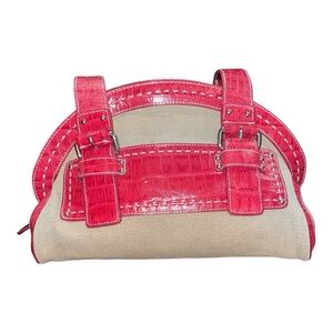 M.C. Designs Chunky Faux Red Crocodile Trim on Textured Canvas. P11